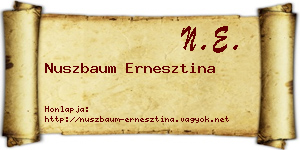 Nuszbaum Ernesztina névjegykártya